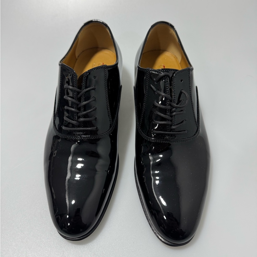 Gucci Worsh GG Patent leather Lace-Up Shoes Black Men’s Size GG 5/US 6 - Picture 2 of 9